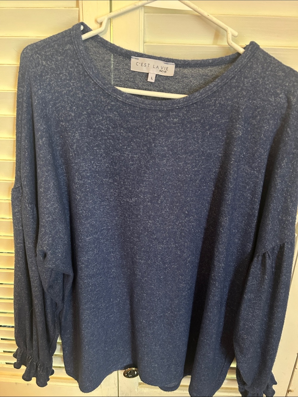 Blue Knit Pullover Sweater